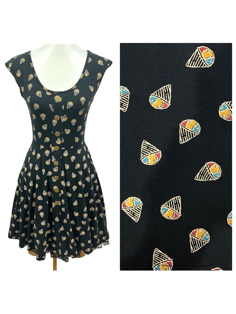 Effie’s Heart Modcloth Retro 50s Capitola Swing Dress Snow Cone Whimsical
